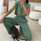 Set van casual cropped top en lange broek voor dames
