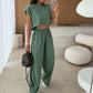 Set van casual cropped top en lange broek voor dames