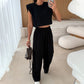 Set van casual cropped top en lange broek voor dames