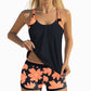 🌞Tot 50 % korting!🌊2-delige badmodeset met print tankini en shorts voor dames