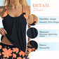 🌞Tot 50 % korting!🌊2-delige badmodeset met print tankini en shorts voor dames