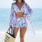 3-delige bikiniset voor dames met cover-up