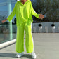 Kleurblokkerende casual top en broek set