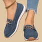 Elegante loafer voor vrouwen in universitaire kleuren met een dikke zool