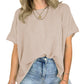 Het gezellige geribbelde oversized T-shirt van vrouwen