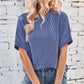 Het gezellige geribbelde oversized T-shirt van vrouwen
