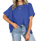 Het gezellige geribbelde oversized T-shirt van vrouwen