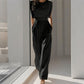Solide kleur breedbenige jumpsuit voor vrouwen