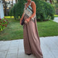 Vintage Chique Jumpsuit met Diepe V-Hals