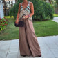 Vintage Chique Jumpsuit met Diepe V-Hals