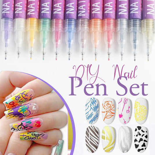 🎁hot verkoop 50% korting op⏳12 kleuren nail art pennen set