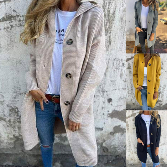 🔥LAATSTE DAG UITVERKOOP 50% KORTING🔥Damesvest met knopen en capuchon