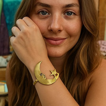 🌙✨ Trendy Maan, Ster & Spiraal Armband