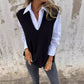 Casual gebreid vest met V-hals voor dames