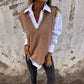 Casual gebreid vest met V-hals voor dames