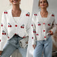 Dames Casual Zoete Kersen Cardigan