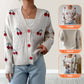 Dames Casual Zoete Kersen Cardigan