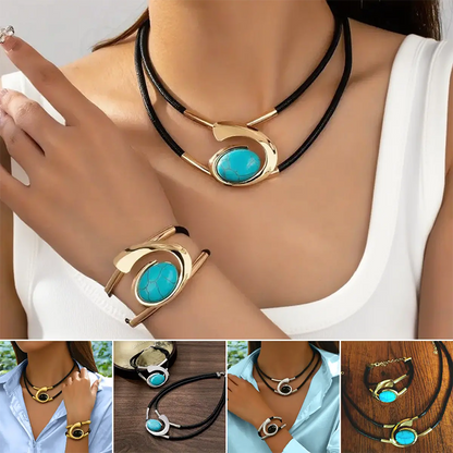 🔥 Must-Have in 2025 – Vintage Boho Sieradenset (Ketting + Armband)