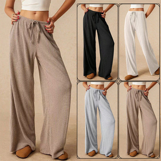 💞Women’s Casual Soft Wide-Leg Pants With Drawstring