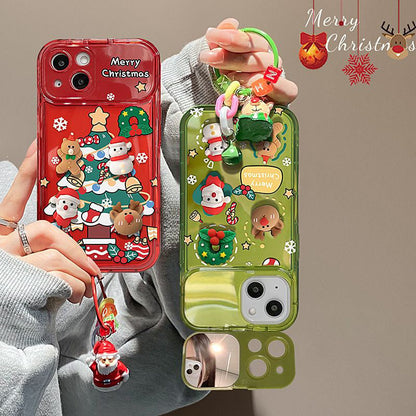 🎄Hete kerstuitverkoop 50% UIT🔥Van de de Hangerflips van de Kerstboom de Spiegeldekking voor iPhone🎅