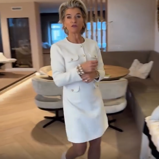 Damesjurk met ronde hals en lange mouwen