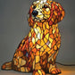Fargeblokkerende valpestatue LED-bordlampe