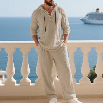 📢📢50% OFF !!!Men's Hooded Casual Loose Top & Pants 2-Piece Set