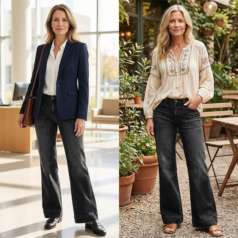 ✨🔥Women's Retro Flare Jeans with Pockets👖