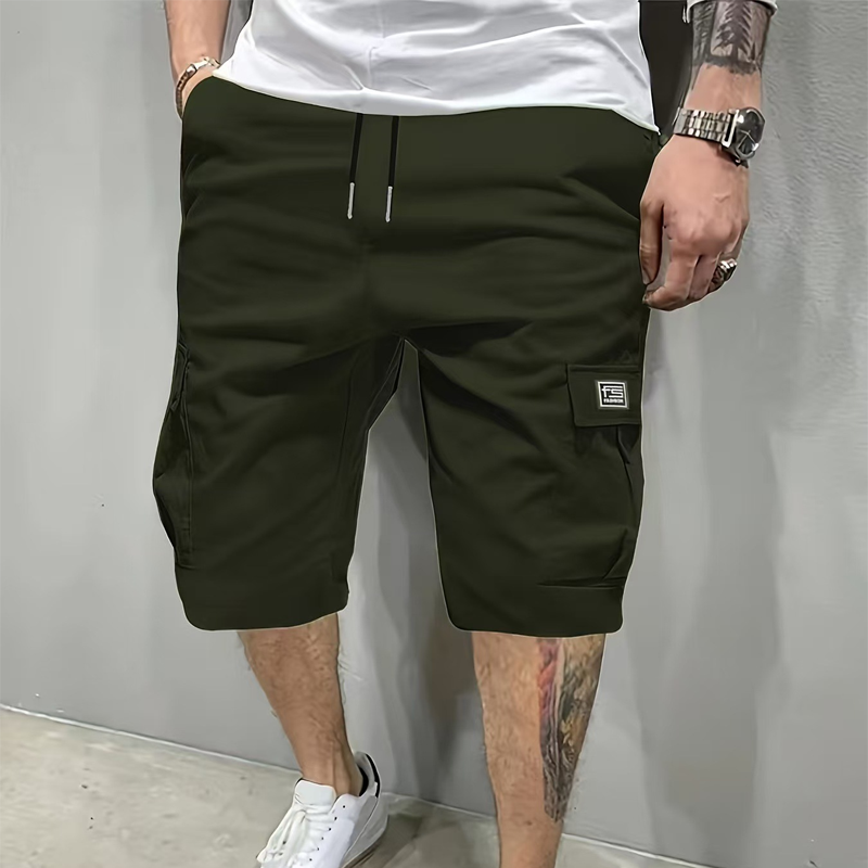 Men's Casual Cargo Shorts with Drawstring Waist