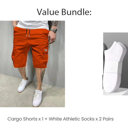 Men's Casual Cargo Shorts with Drawstring Waist