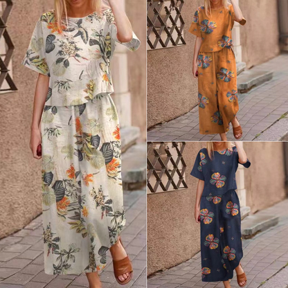 🔥✨50% Off⏰Women's Loose Print Top ＆ Pants 2-Piece Set