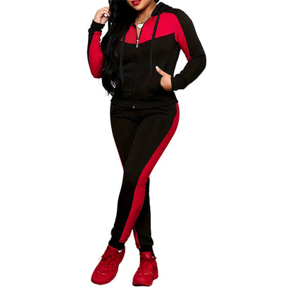 Women's 2-Piece Color-Block Tracksuit Set