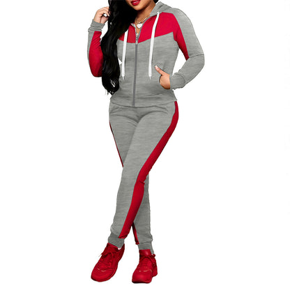 Women's 2-Piece Color-Block Tracksuit Set