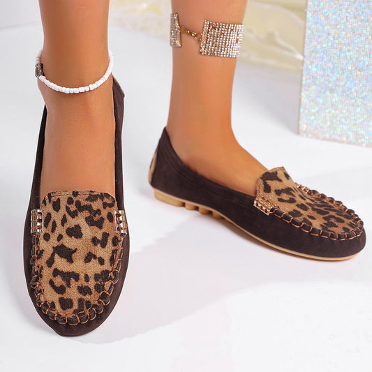 Women's Fashion Leopard Print Patchwork Loafers