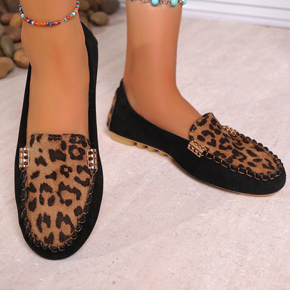 Women's Fashion Leopard Print Patchwork Loafers