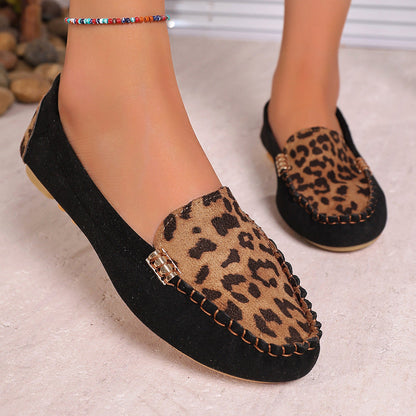 Women's Fashion Leopard Print Patchwork Loafers