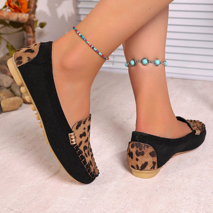 Women's Fashion Leopard Print Patchwork Loafers