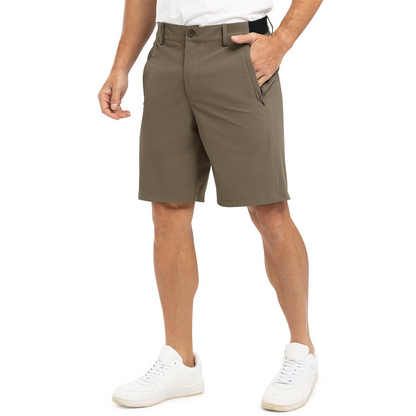 Men's Solid Color Flat Front Shorts