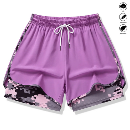 Dame casual treningsshorts med innebygd liner