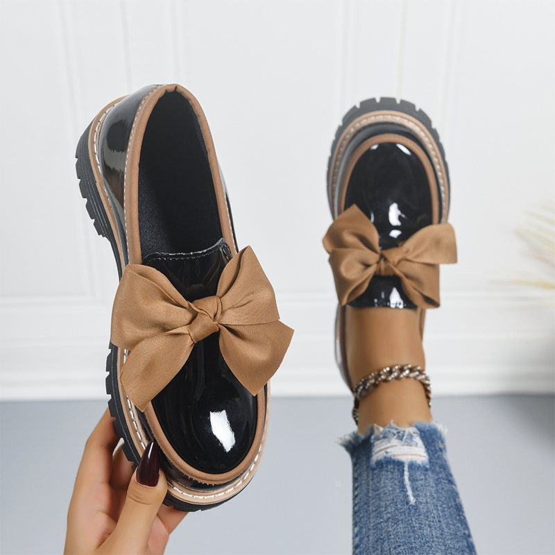 Women’s Elegant Bow Chunky Heel Loafers