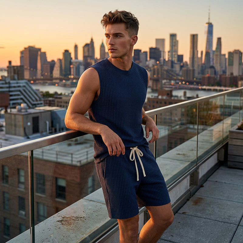 Men's Casual Sportswear Tank Top & Shorts Set