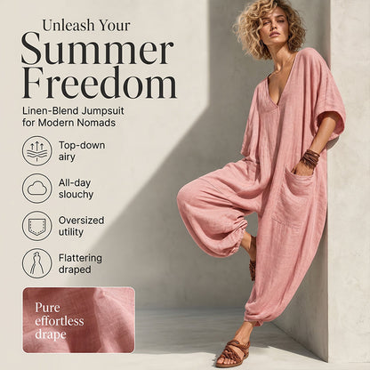 ⭐ 4,9 stjerner – ikke uten grunn! Løs sommerjumpsuit med V-hals for kvinner