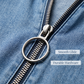 Casual denimskjortekjole for kvinner – løs passform, revers, korte ermer, glidelås og lommer