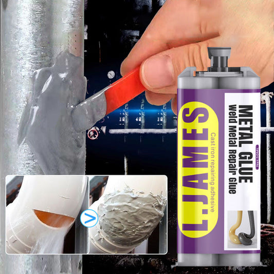 🛠️ 50 % RABATT NÅ! Metalllim – sveiselim til metallreparasjoner – epoksy med høy styrke – erstatter sveising – vanntett, korrosjonsbestandig og bearbeidbar – perfekt for eksosrør, dører og metallrør 🔧✨